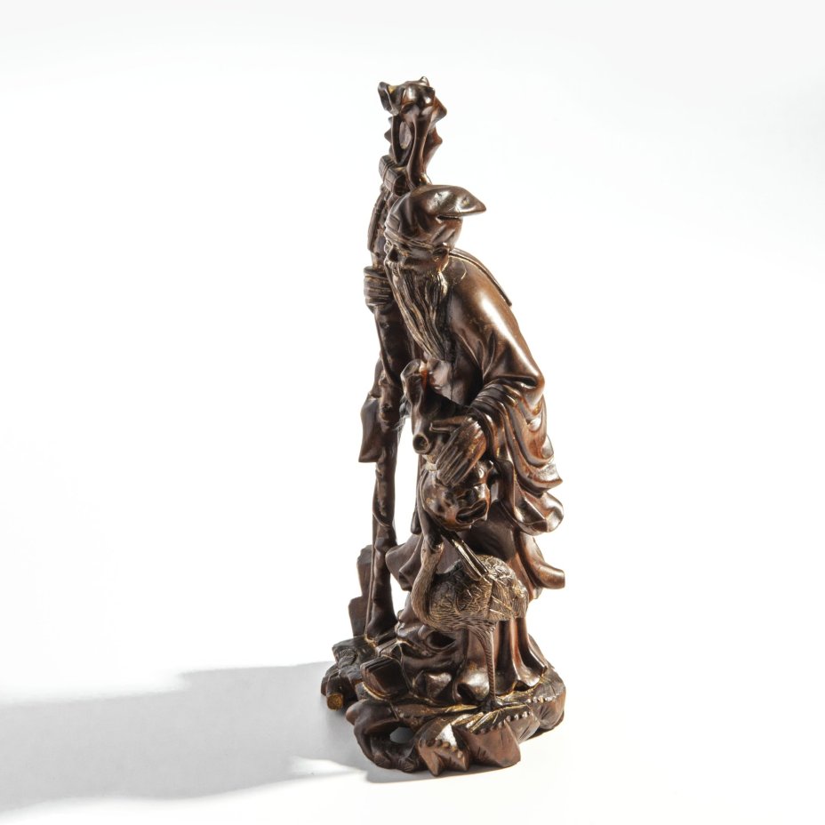 Статуэтка "Шоу-Син", дерево, резьба, тонировка, лак, Китай, 1950-1960 гг., Китай