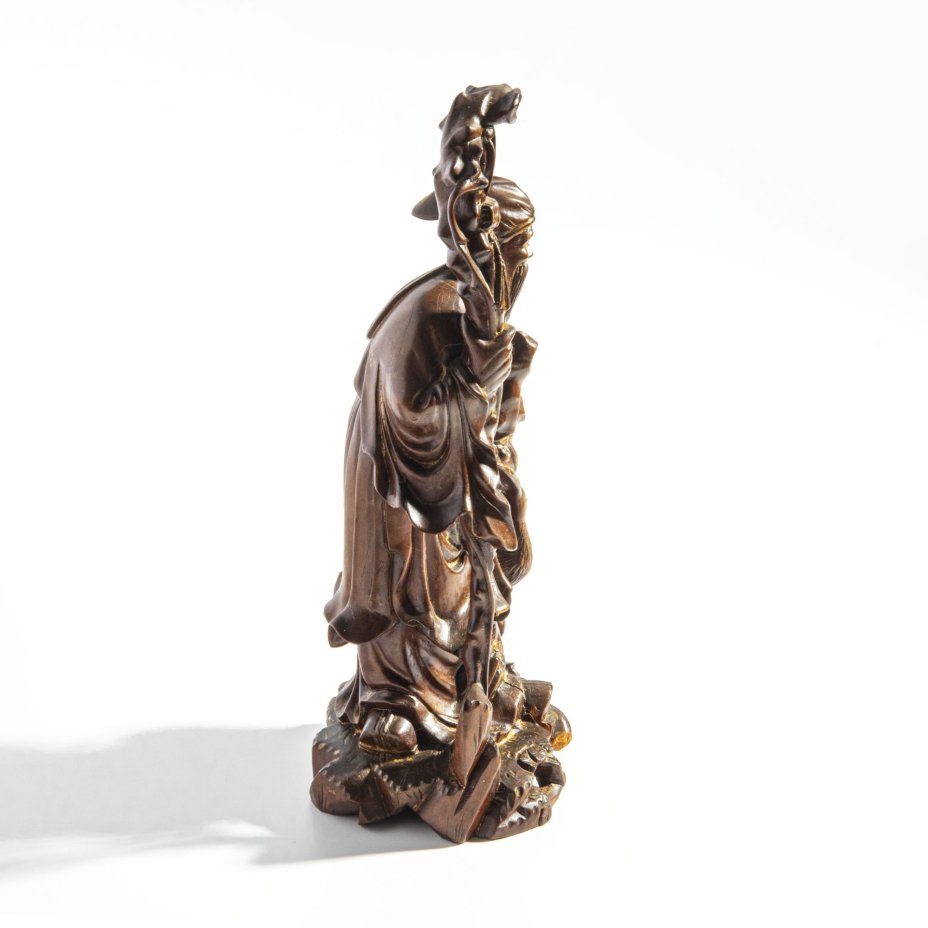 Статуэтка "Шоу-Син", дерево, резьба, тонировка, лак, Китай, 1950-1960 гг., Китай