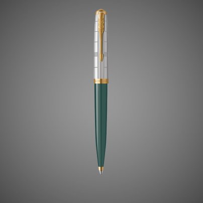 Шариковая ручка Parker 51 Premium Forest Green GT стержень: M, цвет чернил: black, в подарочной упаковке., Металлы: нержавеющая сталь, позолота, смола