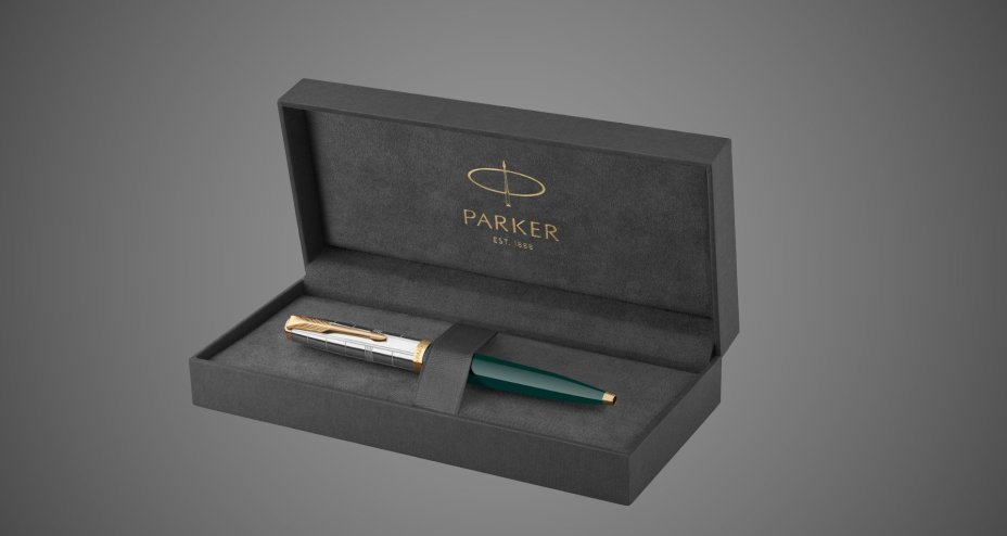 Шариковая ручка Parker 51 Premium Forest Green GT стержень: M, цвет чернил: black, в подарочной упаковке., Металлы: нержавеющая сталь, позолота, смола