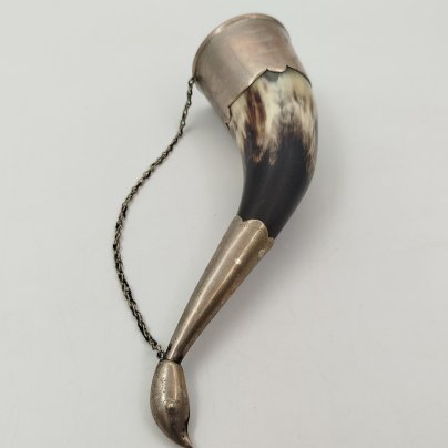 Рог изобилия (кубок для вина) с фигурным навершием, металл, рог, СССР, 1970-1990 гг.