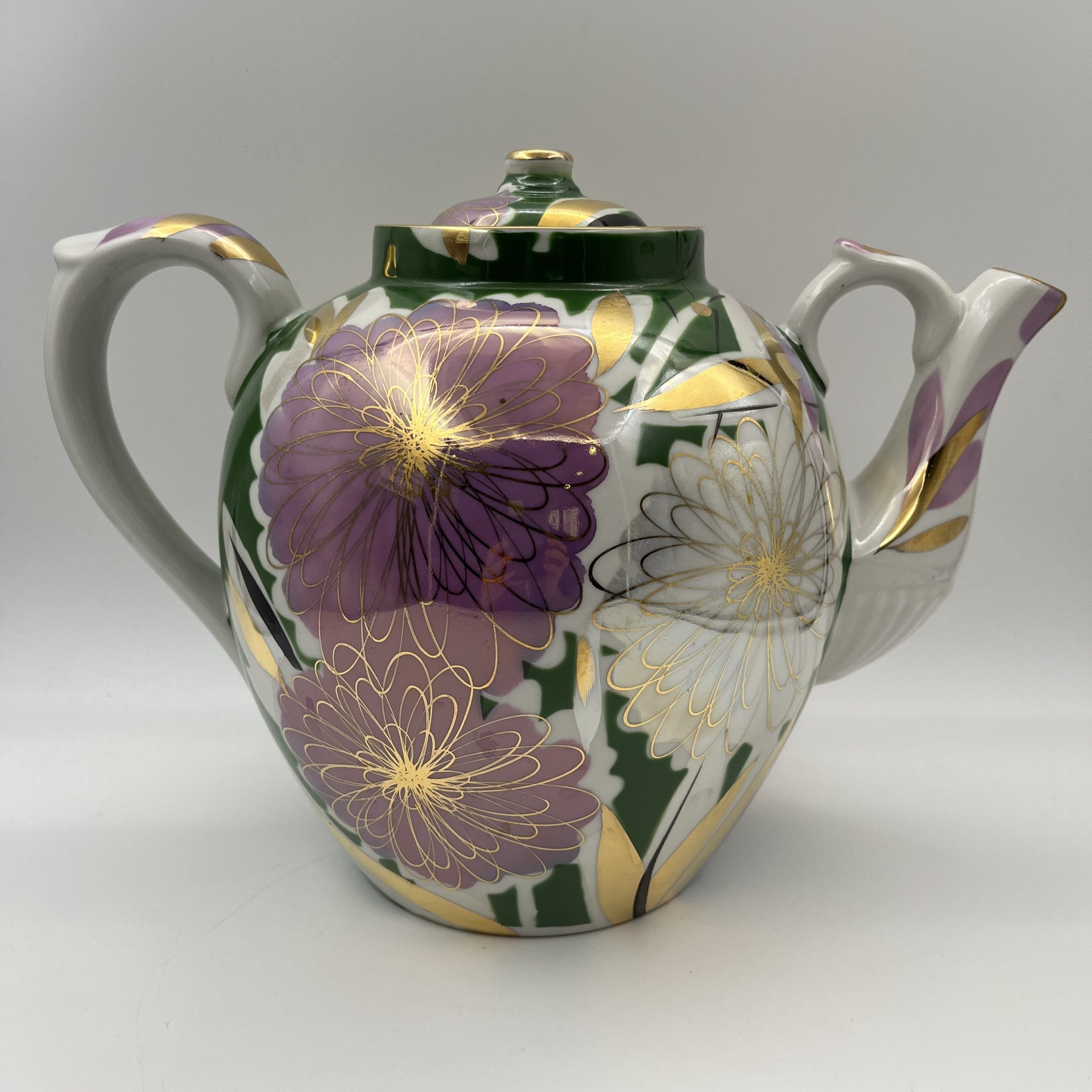 Чайник доливной (трактирный) "Хризантемы" ("Астры"), автор В.К. Яснецов