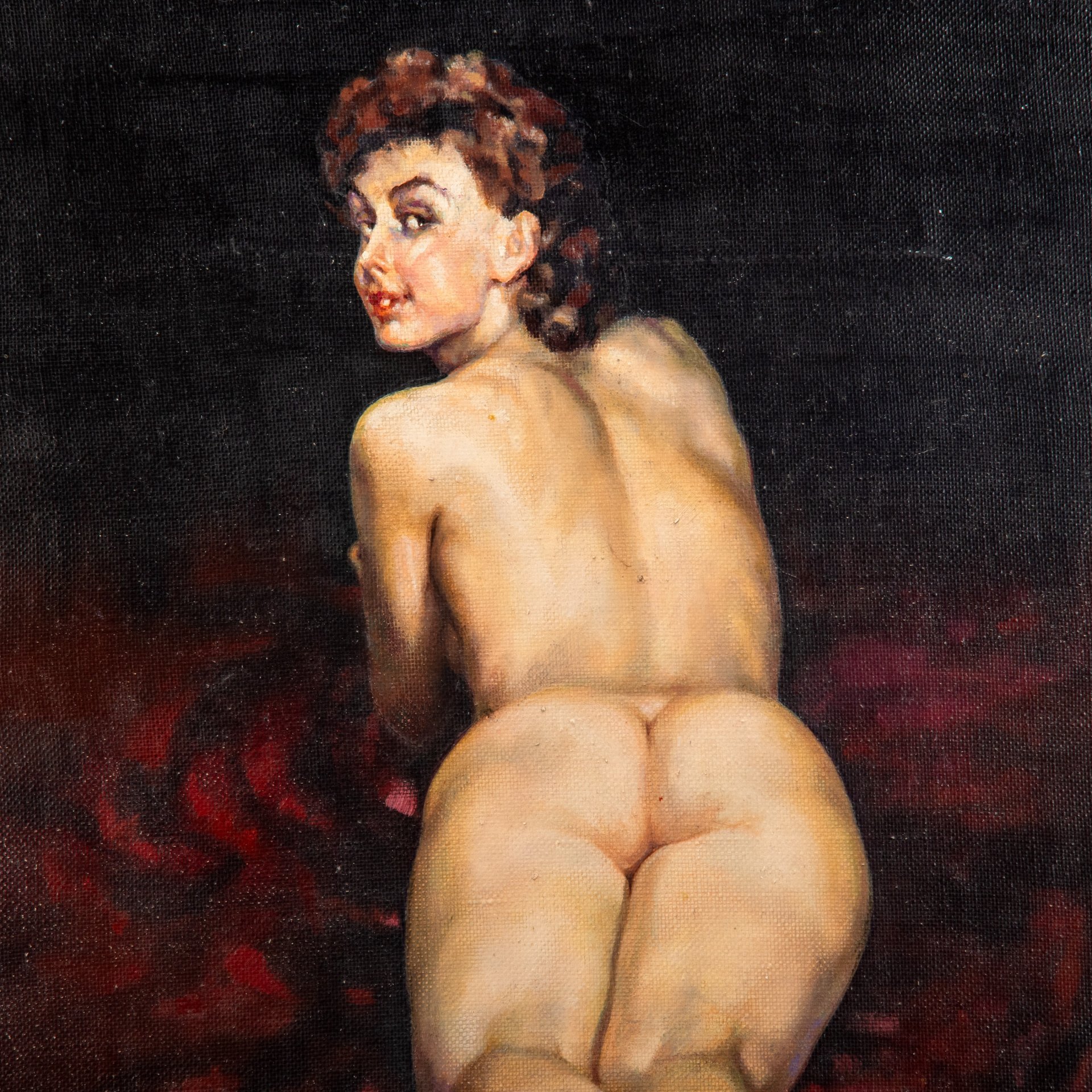 [Ню] Картина "Оксана" с изображением обнаженной девушки (в раме), художник Змитрович Г.В.