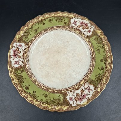 Тарелка десертная с растительным декором, фаянс, крытье, деколь, золочение, Wedgwood, Великобритания, 1900-1906 гг.