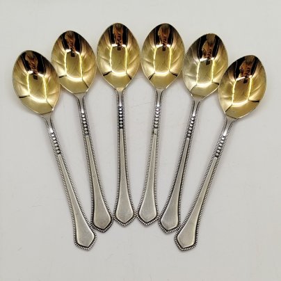 Набор чайных ложек на 6 персон, мНЦ (медь-никель-цинк), золочение, СССР, 1970-1990 гг.