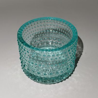 Подсвечник бирюзового оттенка (для чайной свечи), фабрика "Iittala" (Ииттала), цветное стекло