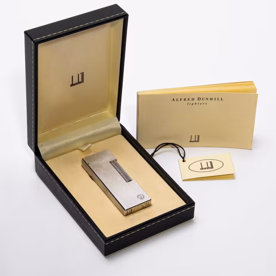 Зажигалка "Dunhill" в оригинальном футляре с документами, металл, пластик, Англия, 2000-2010 гг., Dunhill
