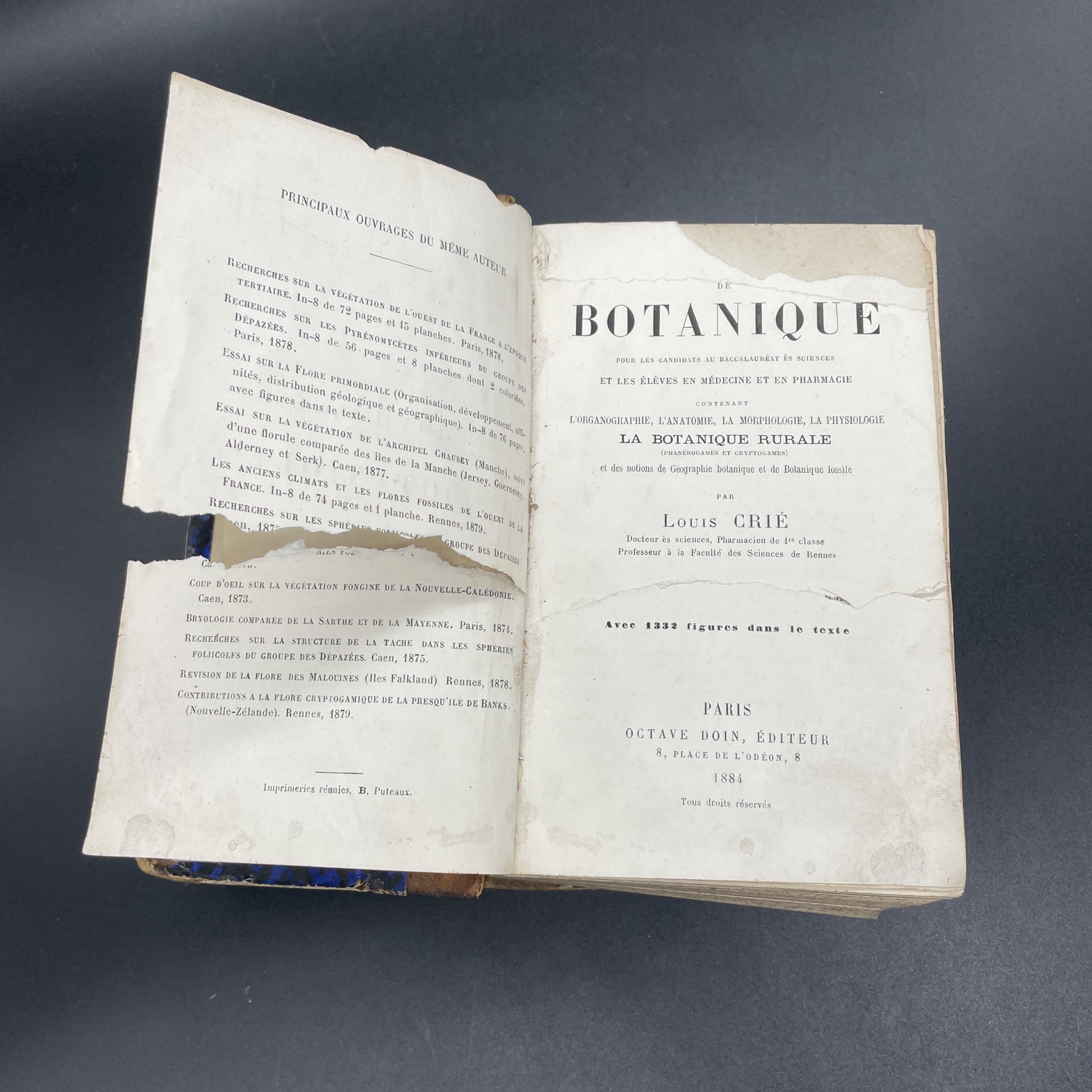 Книга Louis Crie "Ботаника" (De Botanique), Издательство Octave Doin, Paris