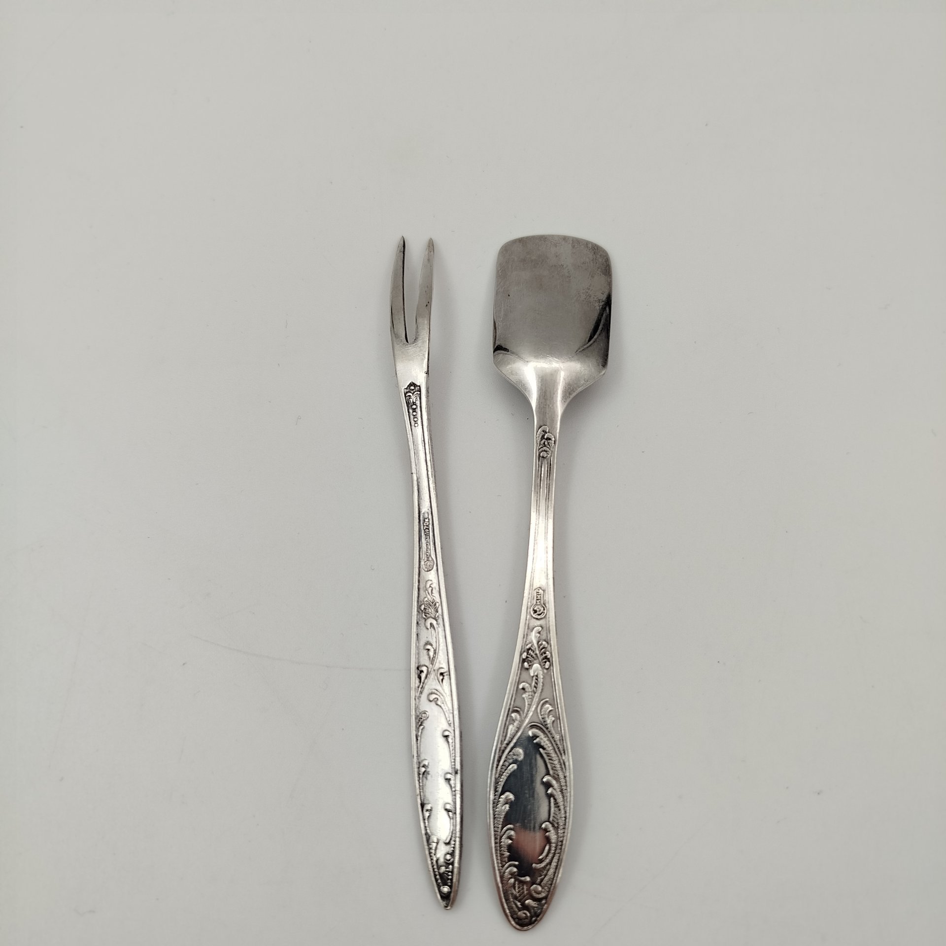 Набор сервировочный (совочек для сахра и вилка для лимона) "Пламя"