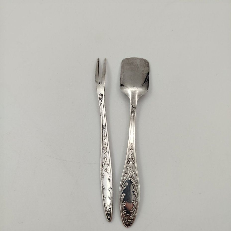 Набор сервировочный (совочек для сахра и вилка для лимона) "Пламя"