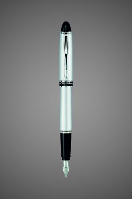 Перьевая ручка Aurora Ipsilon Metal Gray, перо - F, в подарочной коробке, Металлы: хром
