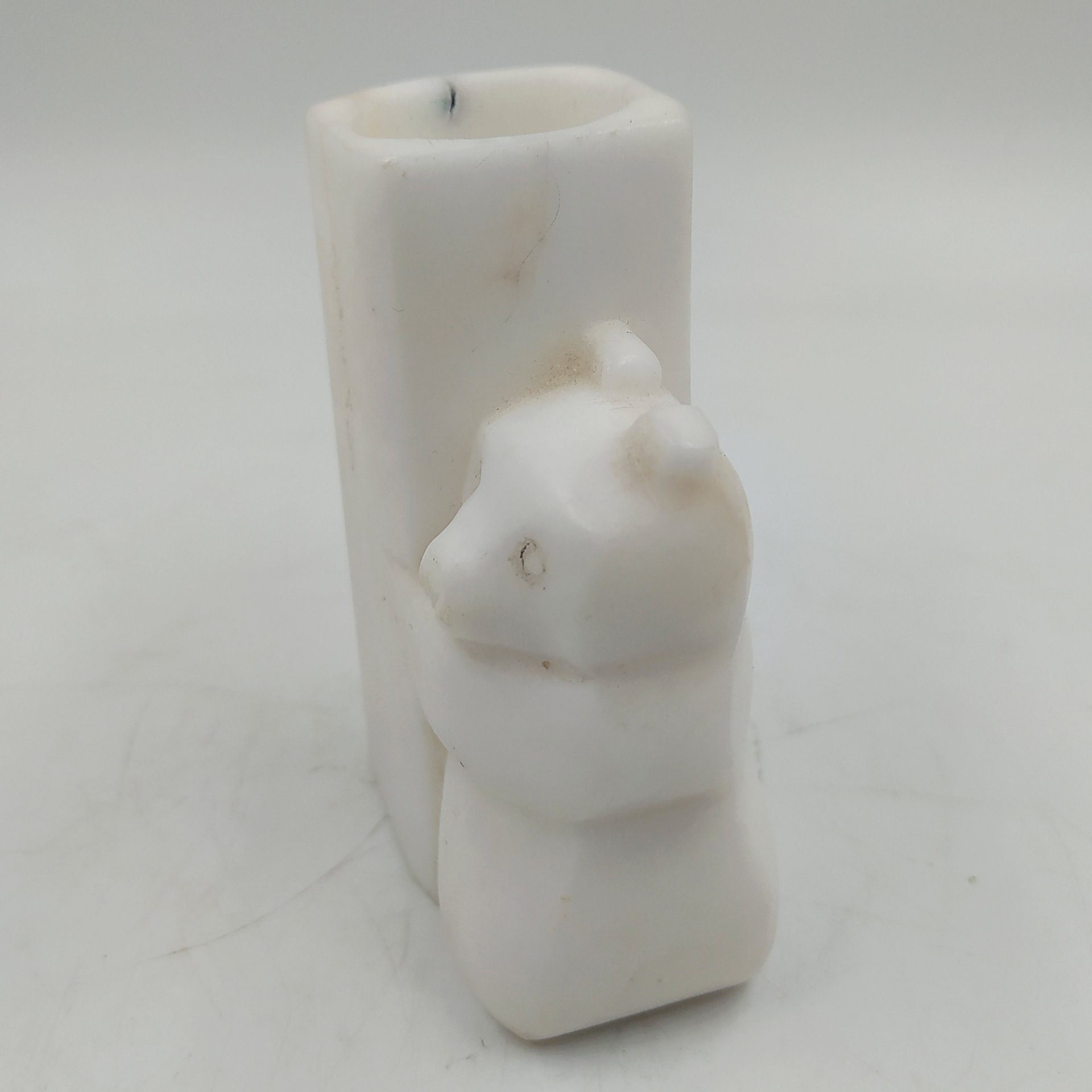 Карандашница/подсвечник "Медведь", камень, резьба, СССР, 1960-1990 гг.