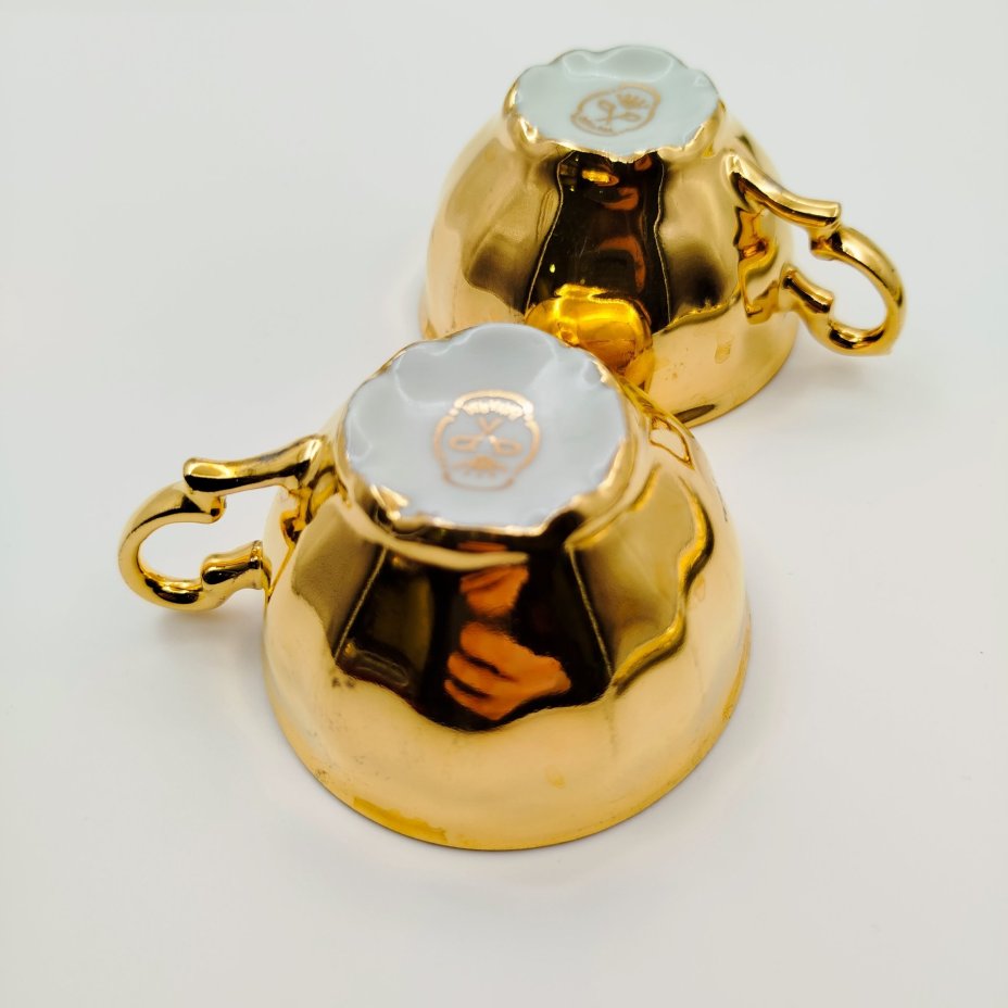 Сервиз кофейный на 4 персоны (11 предметов), покрытый золочением