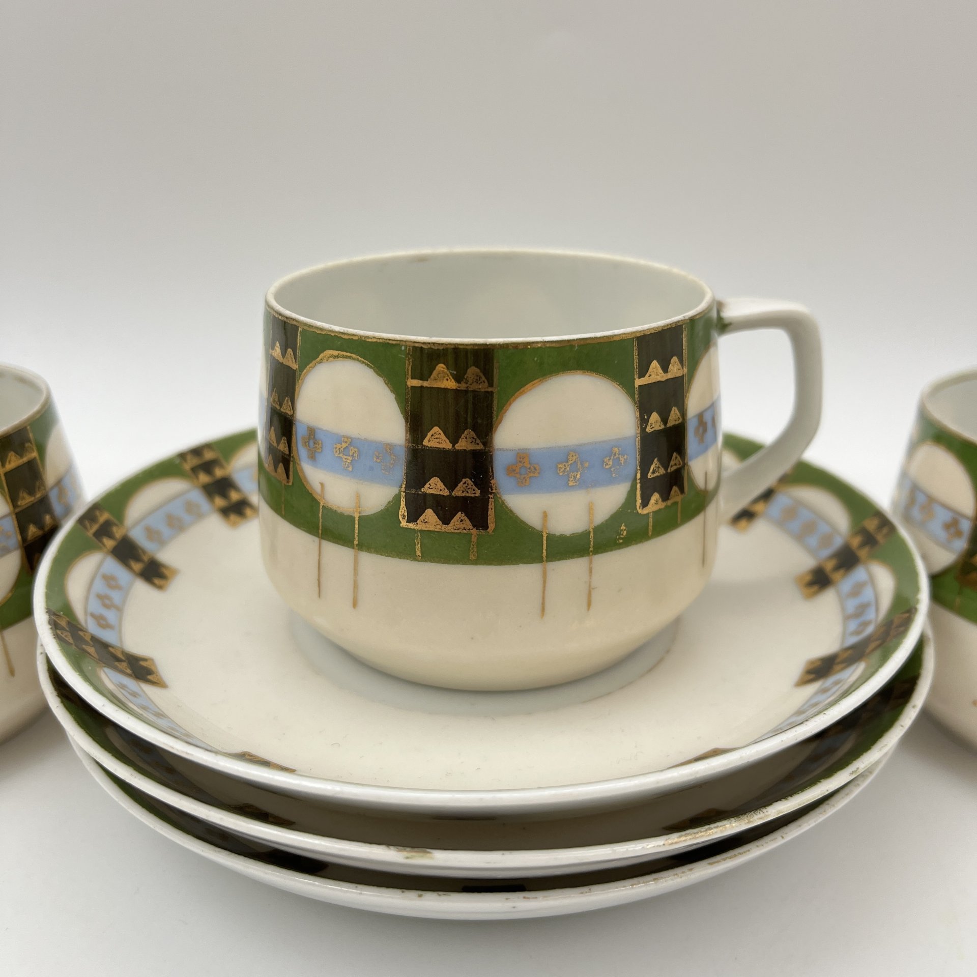 Набор чайный пар с геометрическим декором на 3 персоны