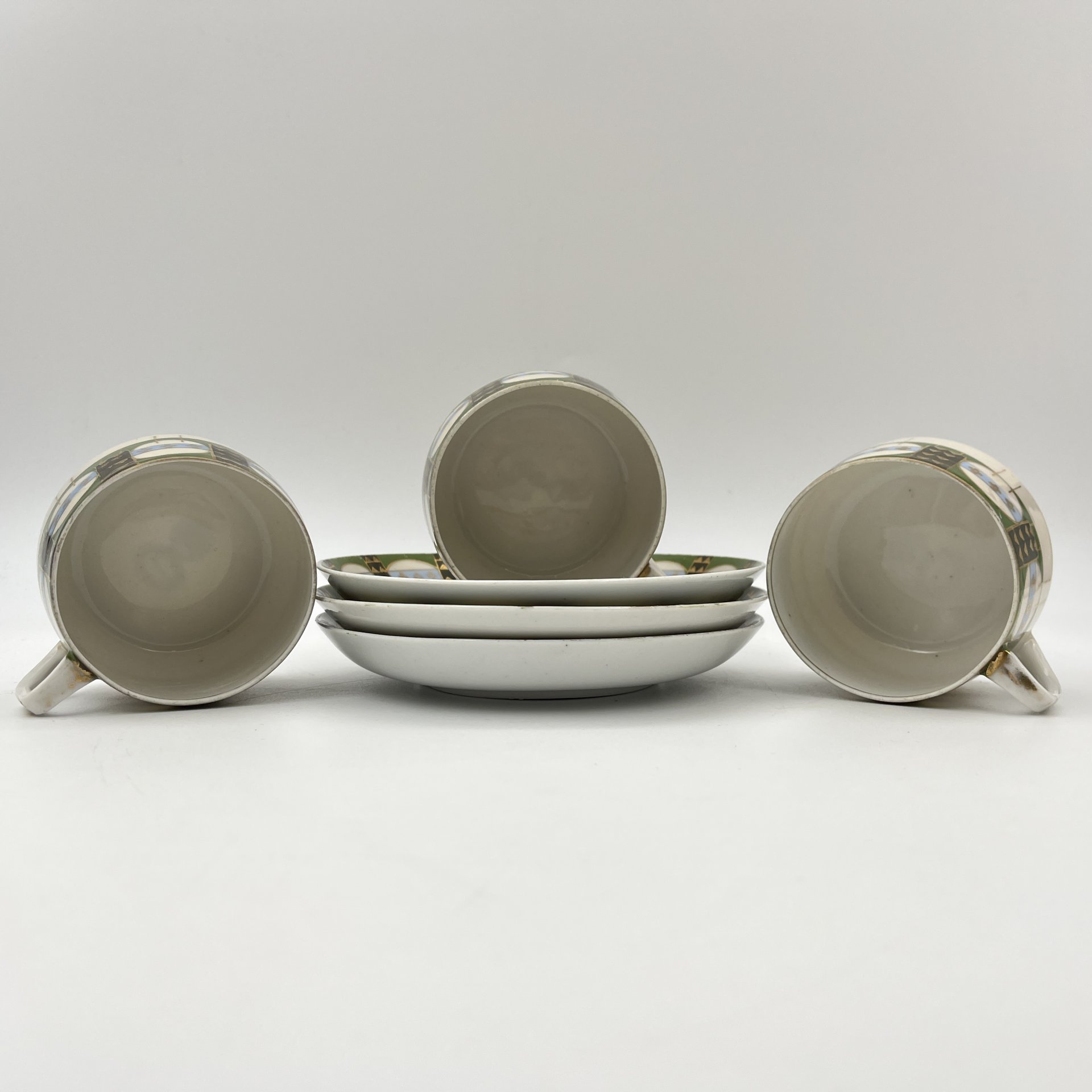 Набор чайный пар с геометрическим декором на 3 персоны