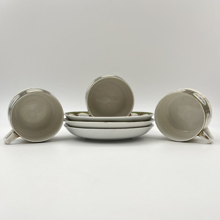 Набор чайный пар с геометрическим декором на 3 персоны