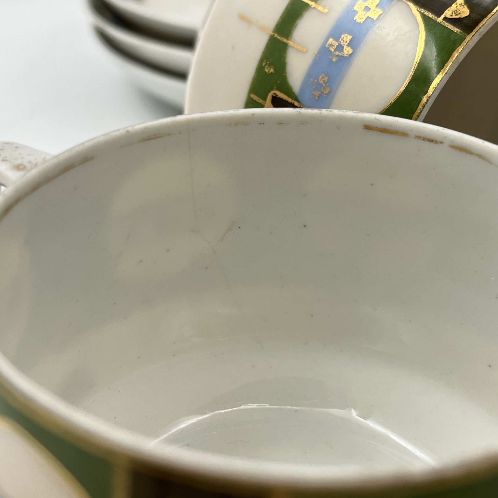 Набор чайный пар с геометрическим декором на 3 персоны