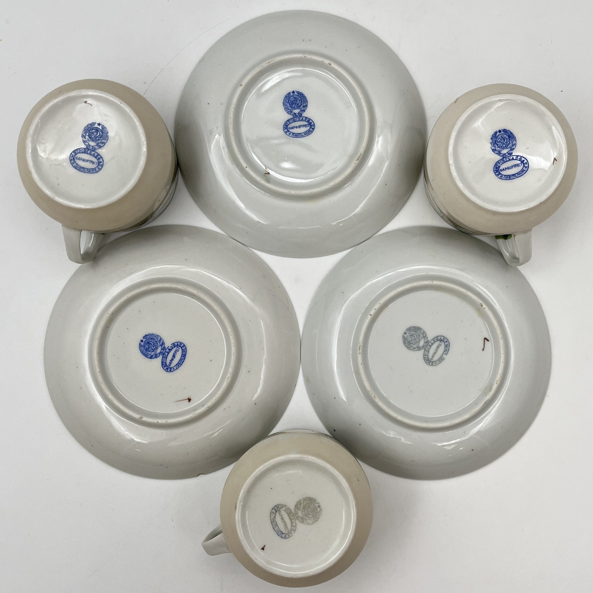 Набор чайный пар с геометрическим декором на 3 персоны