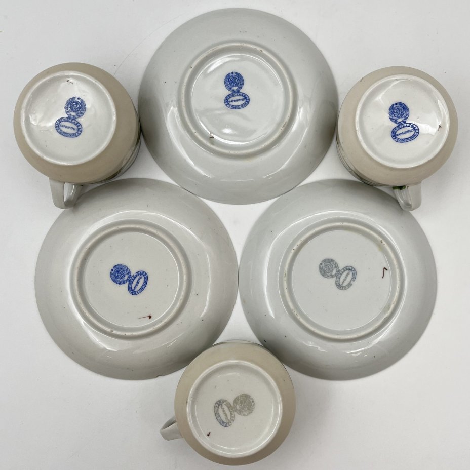 Набор чайный пар с геометрическим декором на 3 персоны