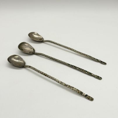 Набор из 3-х ложек с длинной витой ручкой, мельхиор (медь-никель), СССР, 1970-1990 гг.