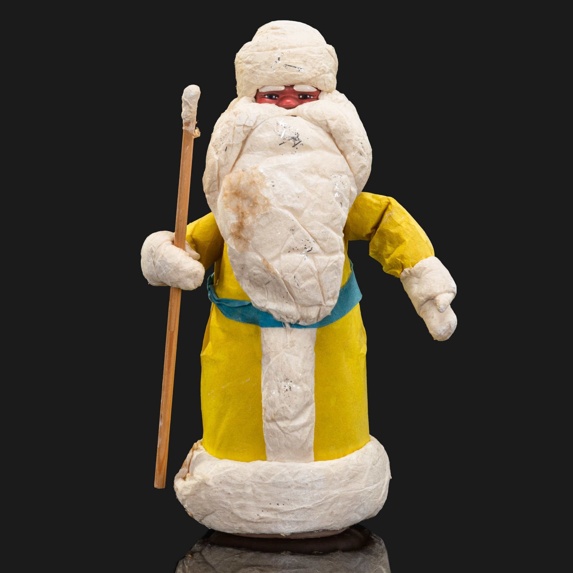 Игрушка елочная "Дед Мороз", пластик, вата, бумага, роспись