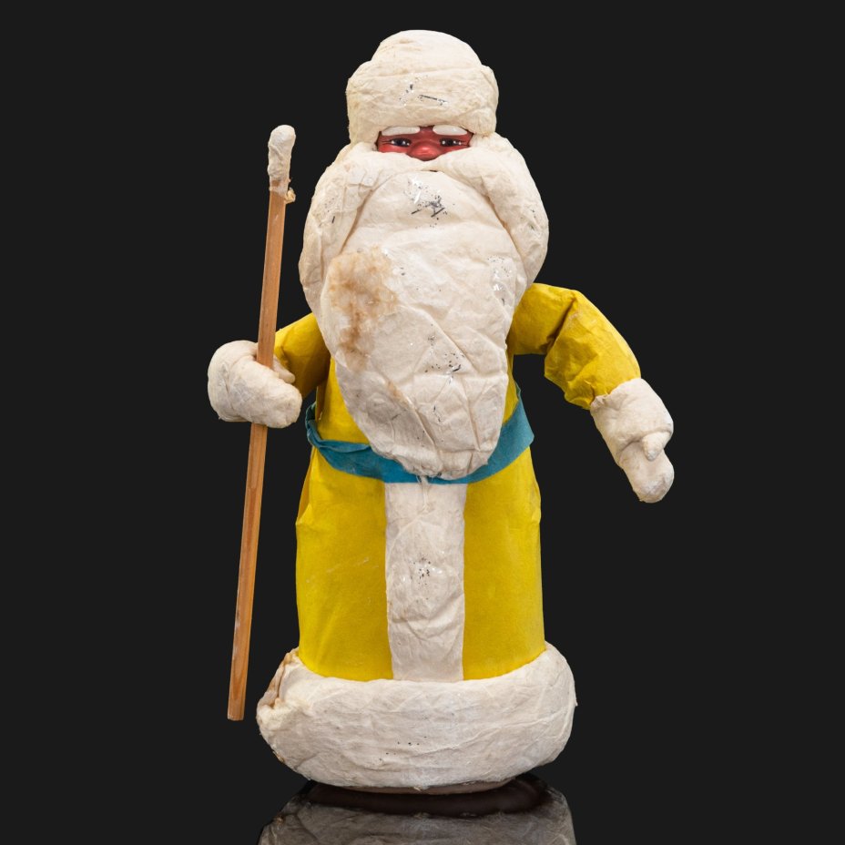Игрушка елочная "Дед Мороз", пластик, вата, бумага, роспись