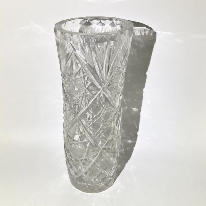 Ваза с резным декором, хрусталь, алмазная грань, СССР, 1970-1990 гг.