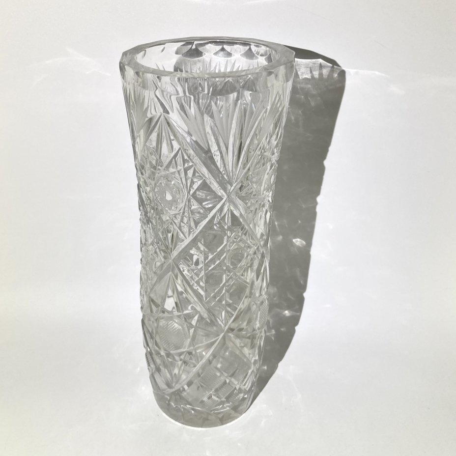 Ваза с резным декором, хрусталь, алмазная грань, СССР, 1970-1990 гг.