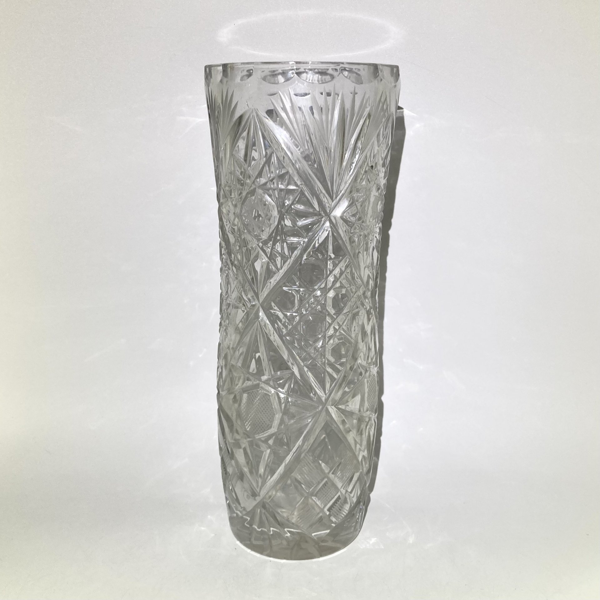 Ваза с резным декором, хрусталь, алмазная грань, СССР, 1970-1990 гг.