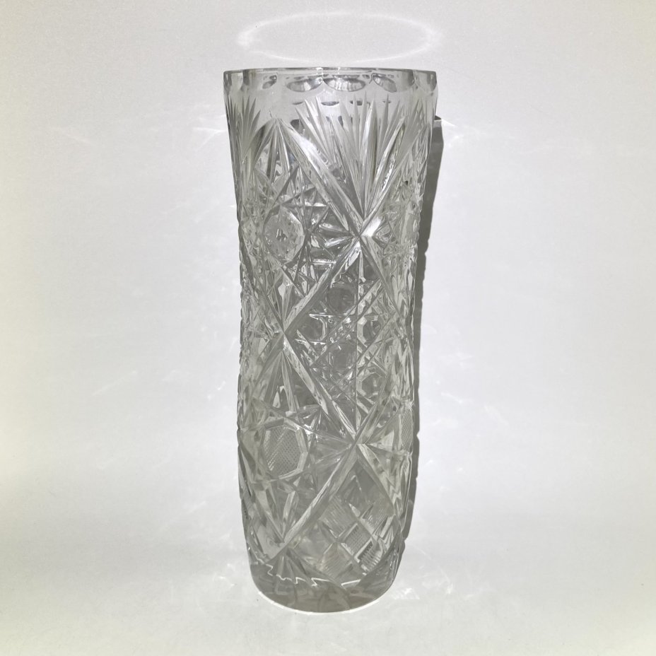 Ваза с резным декором, хрусталь, алмазная грань, СССР, 1970-1990 гг.