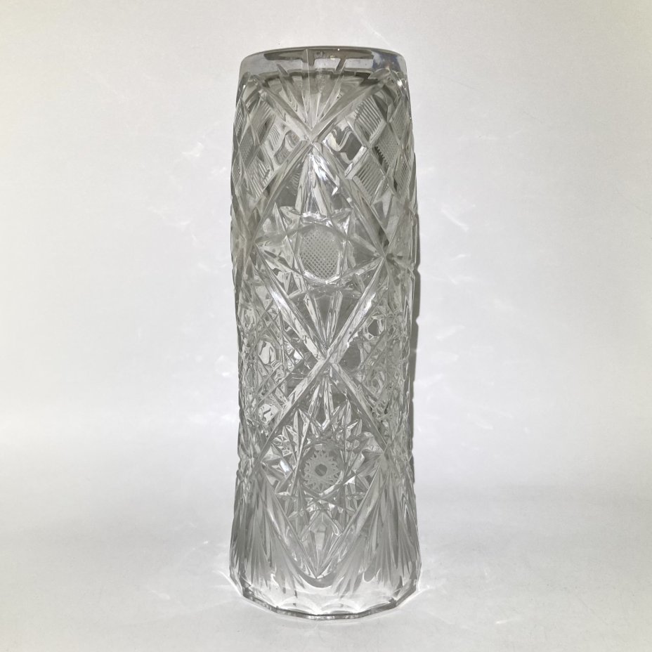 Ваза с резным декором, хрусталь, алмазная грань, СССР, 1970-1990 гг.
