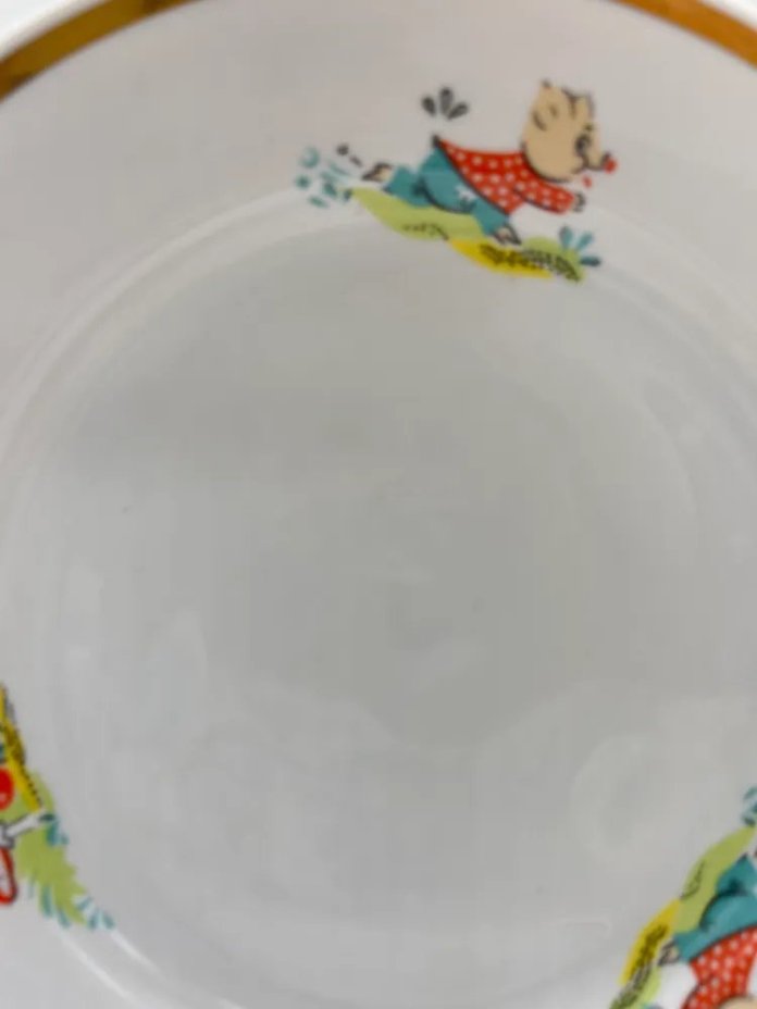 Тарелки обеденные с изображением поросят, фарфор, деколь, Дулевский фарфоровый завод (Дулёво), СССР, 1987 г.