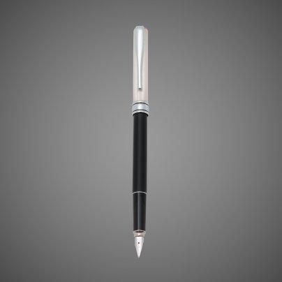 Перьевая ручка Aurora Magellano Black / Silver CT, перо M, в подарочной коробке, Драгметаллы: серебро стерлинговое, смола