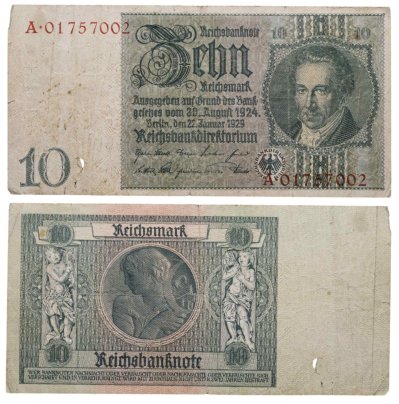 Германия 10 марок 1929 серия A