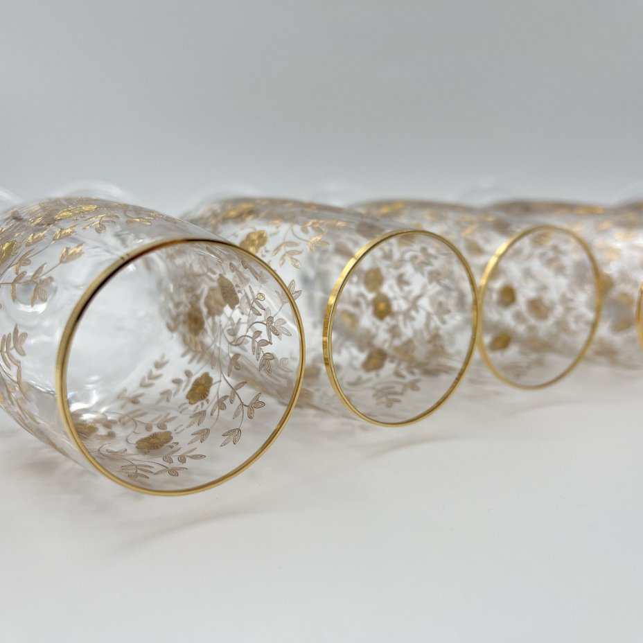 Набор из 6 бокалов (фужеров) для шампанского с цветочным декором