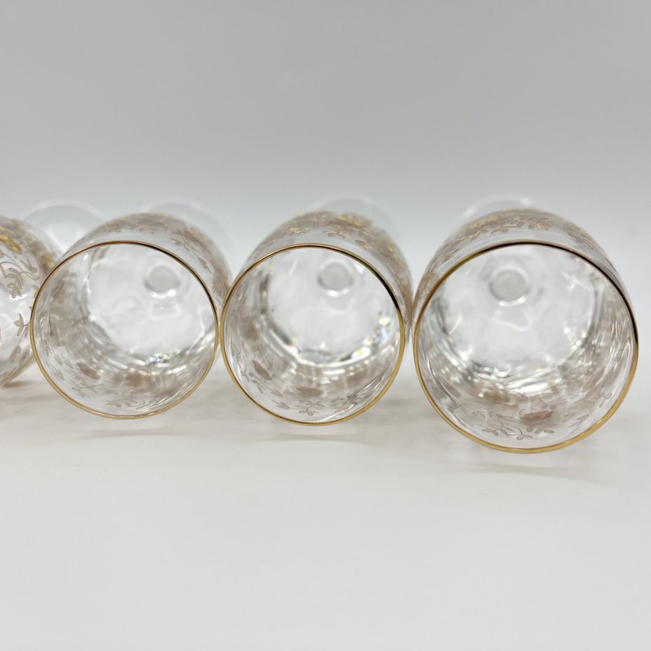 Набор из 6 бокалов (фужеров) для шампанского с цветочным декором