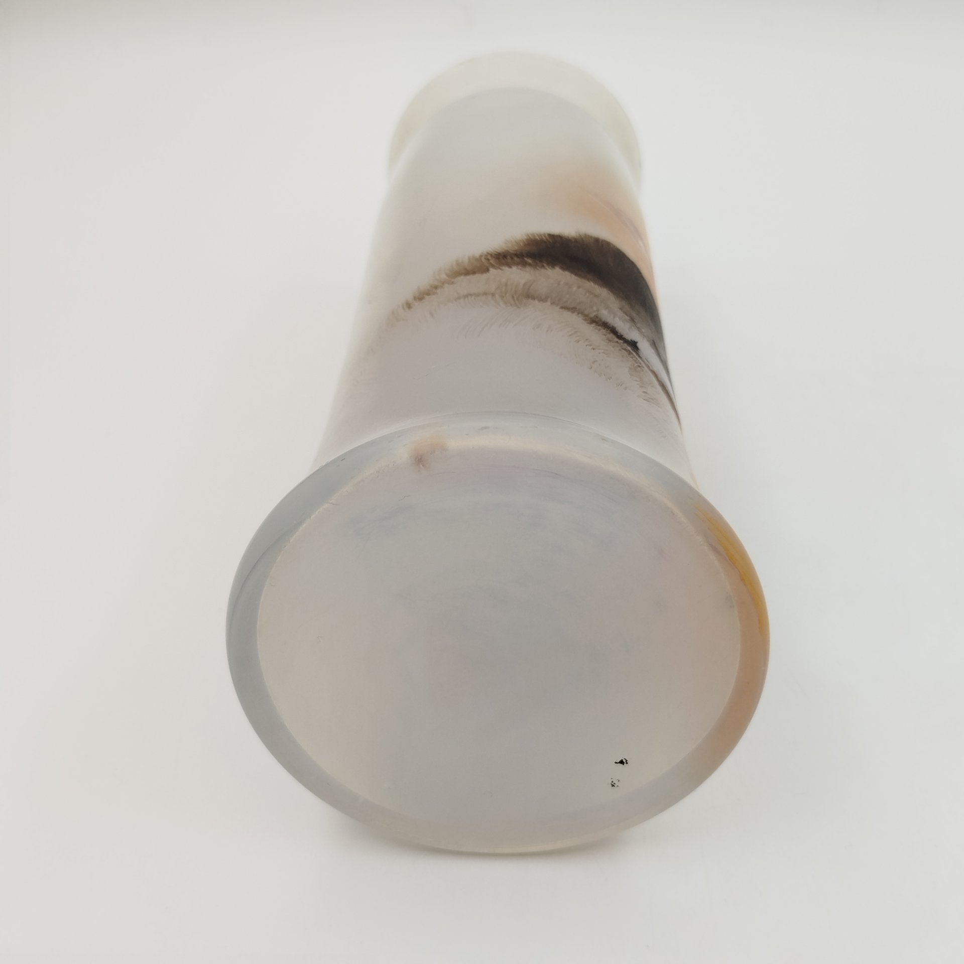 Ваза с изображением пейзажа, стекло, матовое, роспись
