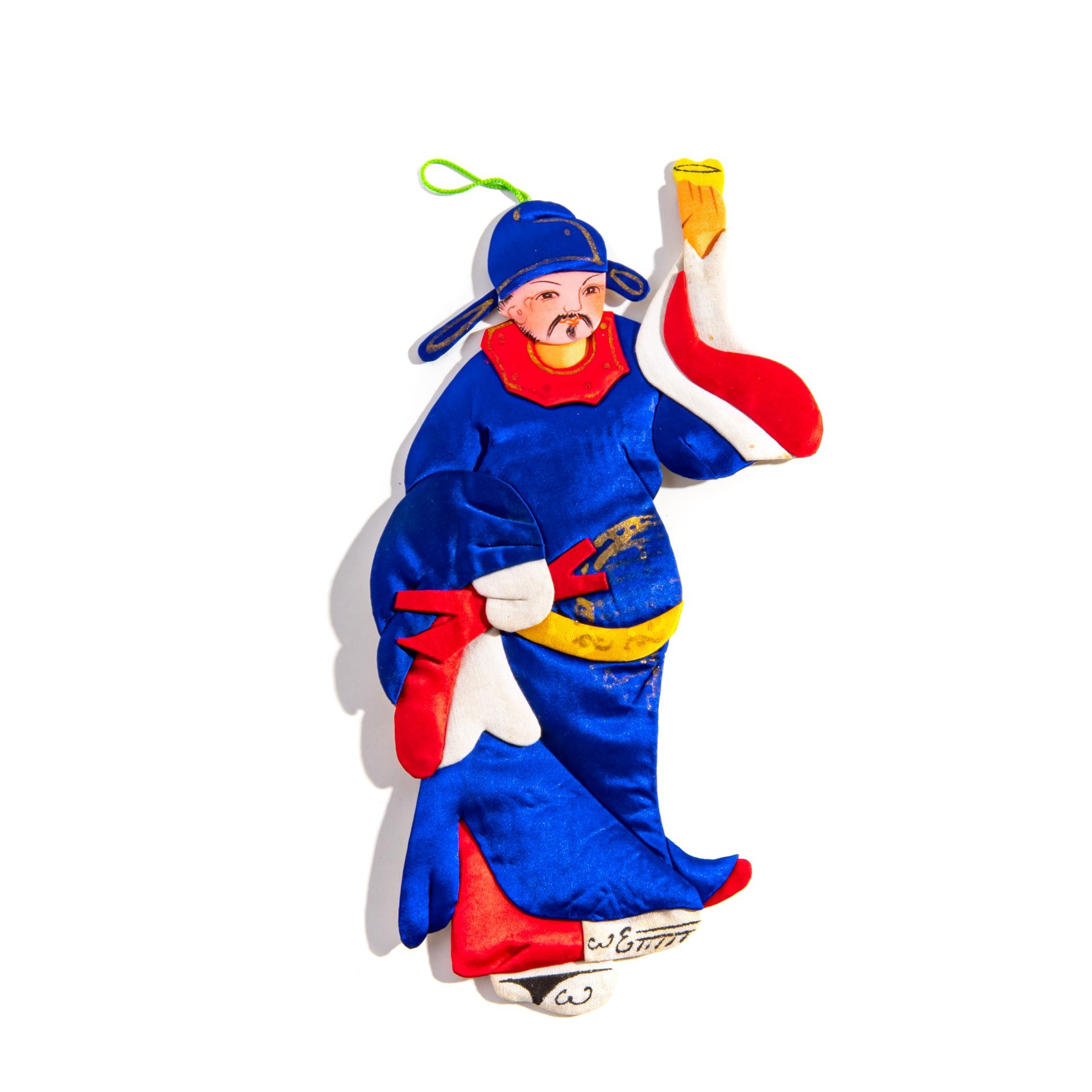 Елочная игрушка "Китаец", ткань, картон, Китай, 1980-1990 гг.