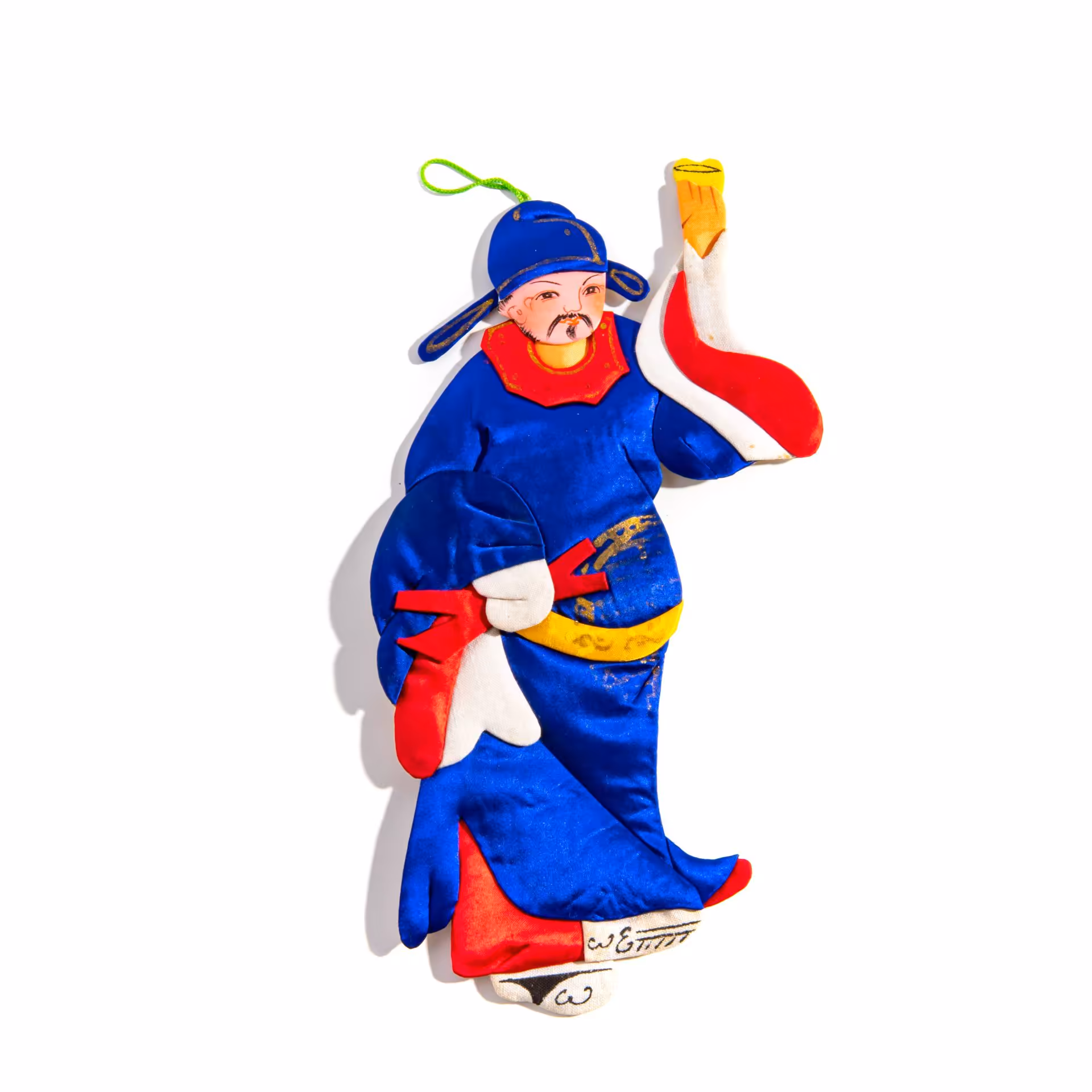 Елочная игрушка "Китаец", ткань, картон, Китай, 1980-1990 гг., Китай