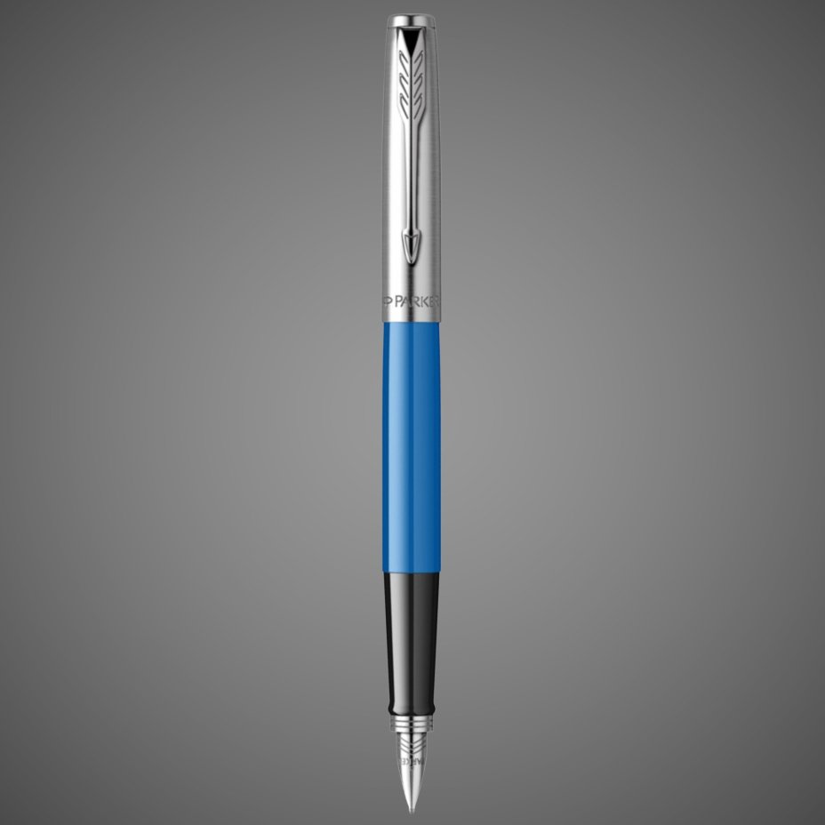 Перьевая ручка Parker Jotter Originals Blue Chrom CT , перо: F, цвет чернил: blue, в подарочной упаковке., Металлы: нержавеющая сталь, пластик
