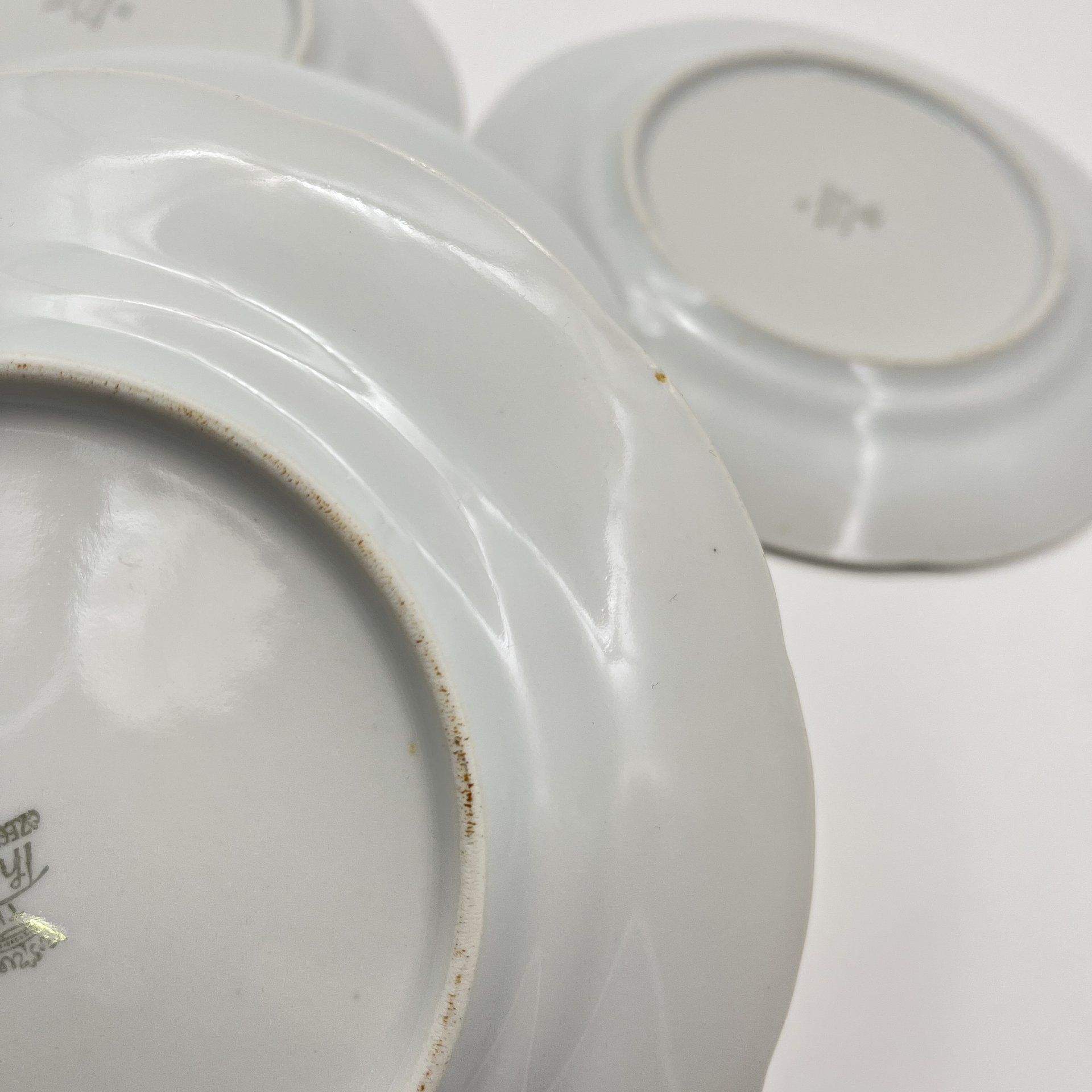 Набор из 4-х десертных тарелок с изображением розы, фарфор, деколь, золочение, Thun (Тун), Чехословакия, 1970-1992 гг.