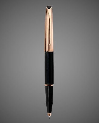 Ручка-роллер Aurora Style Metal Black GT, в подарочной коробке, Драгметаллы: позолота, позолота, смола