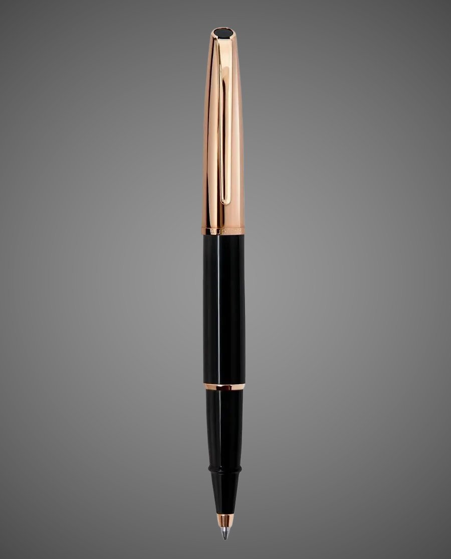 Ручка-роллер Aurora Style Metal Black GT, в подарочной коробке, Драгметаллы: позолота, позолота, смола