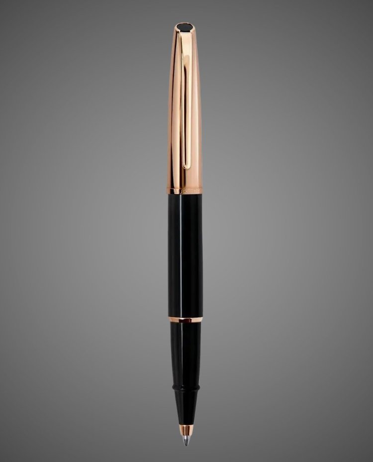 Ручка-роллер Aurora Style Metal Black GT, в подарочной коробке, Драгметаллы: позолота, позолота, смола
