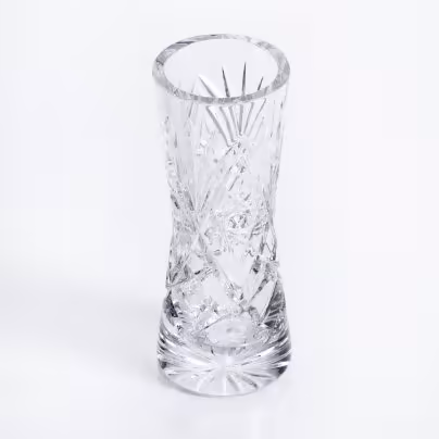 Ваза для цветов с рельефным декором, хрусталь, резьба, СССР, 1970-1990 гг.