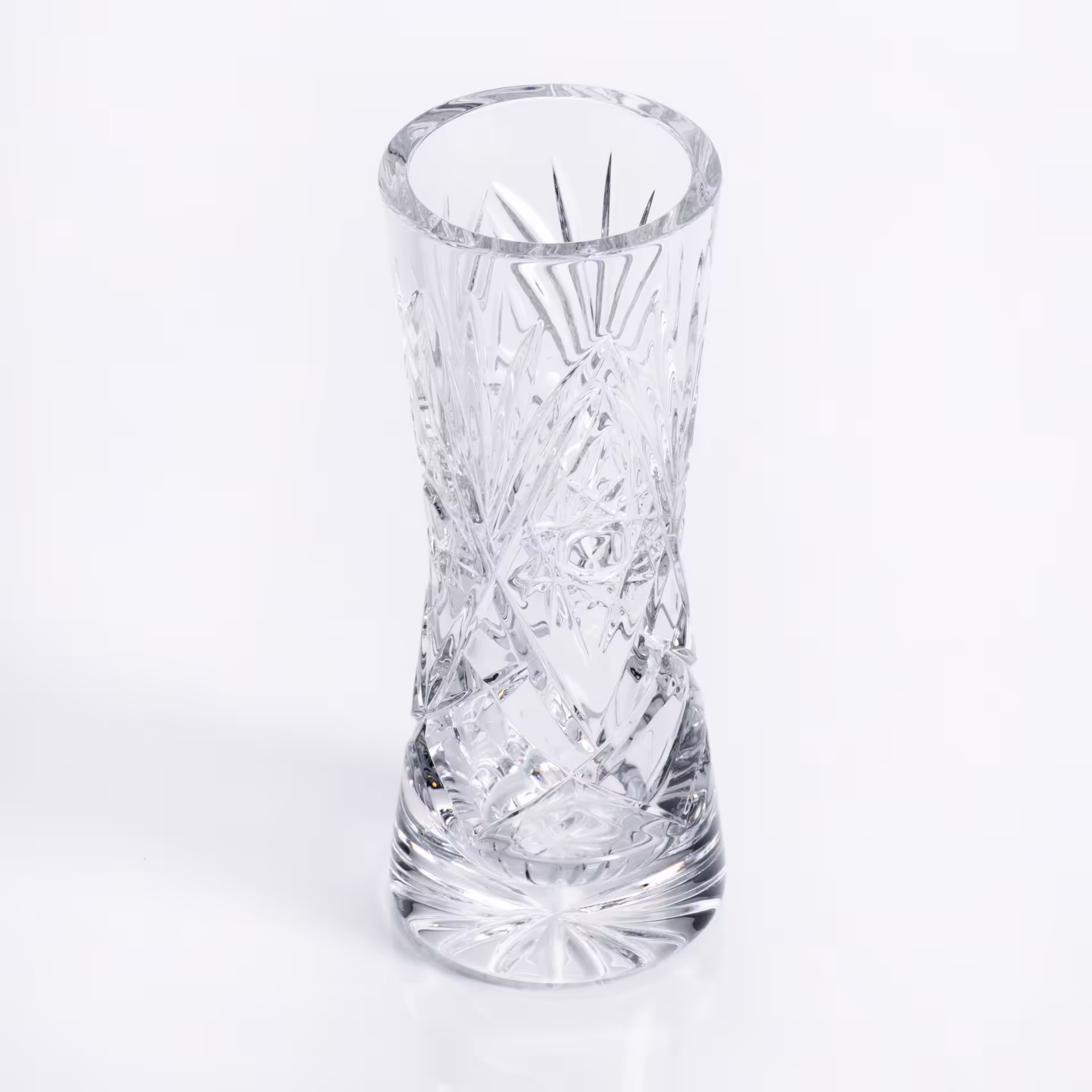 Ваза для цветов с рельефным декором, хрусталь, резьба, СССР, 1970-1990 гг.
