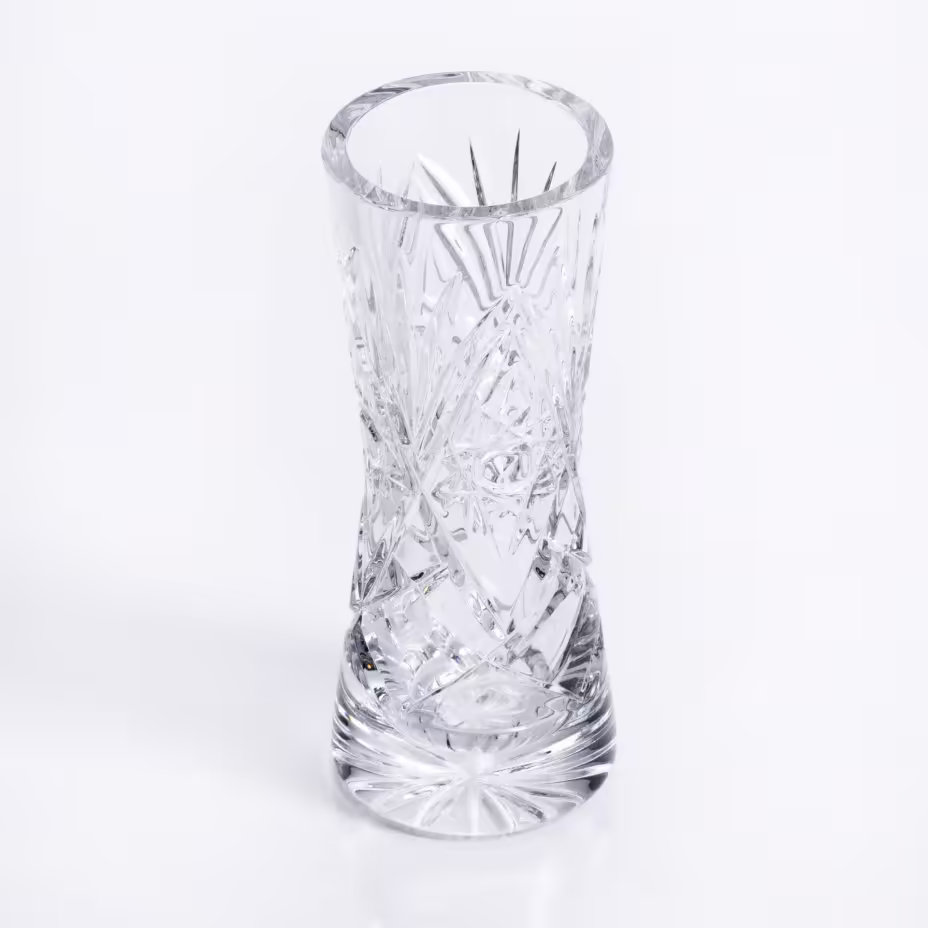 Ваза для цветов с рельефным декором, хрусталь, резьба, СССР, 1970-1990 гг.