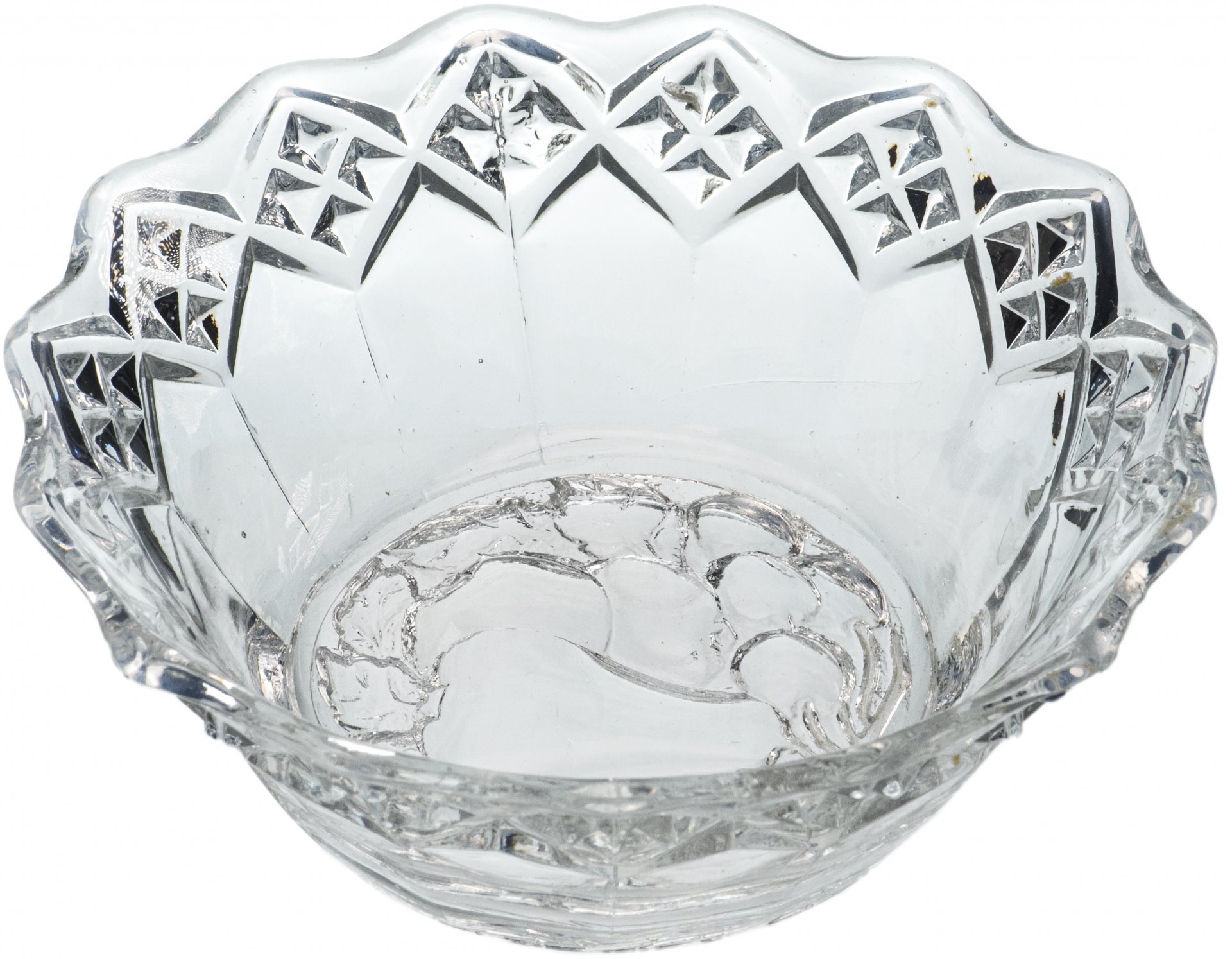 Ваза для сервировки варенья с декором в виде груши, стекло, СССР, 1980-1990 гг.