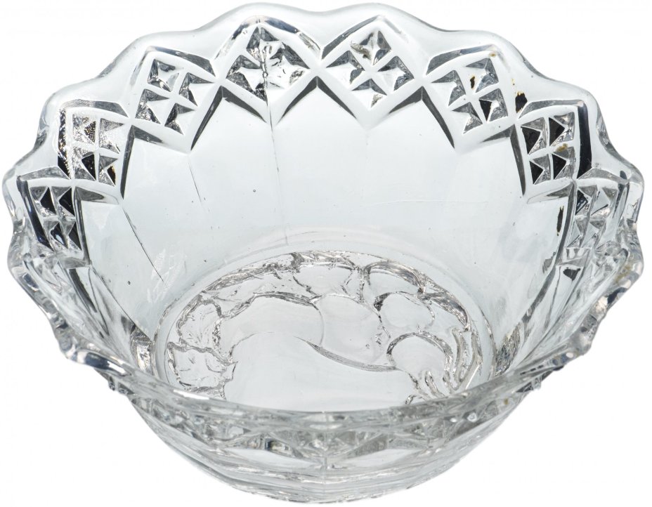 Ваза для сервировки варенья с декором в виде груши, стекло, СССР, 1980-1990 гг.