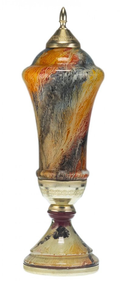 Кубок спортивный "Баскетбольный матч", стекло, латунь с позолотой, СССР, 1950-1970 гг.